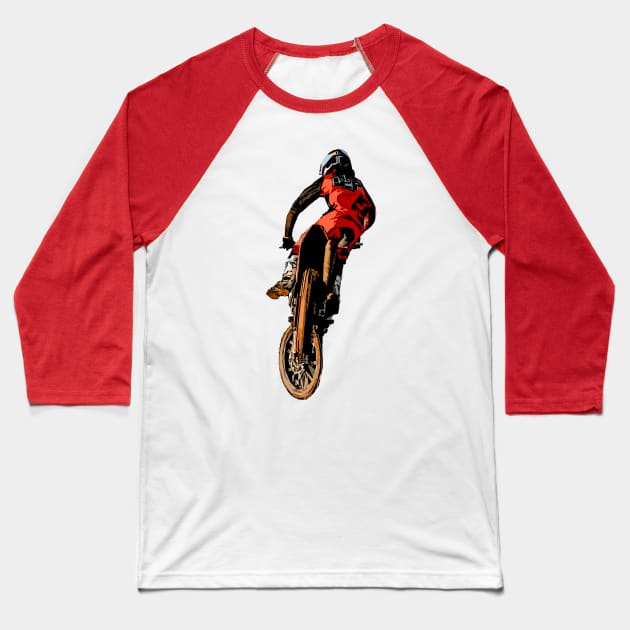 motocross Baseball T-Shirt by rickylabellevie